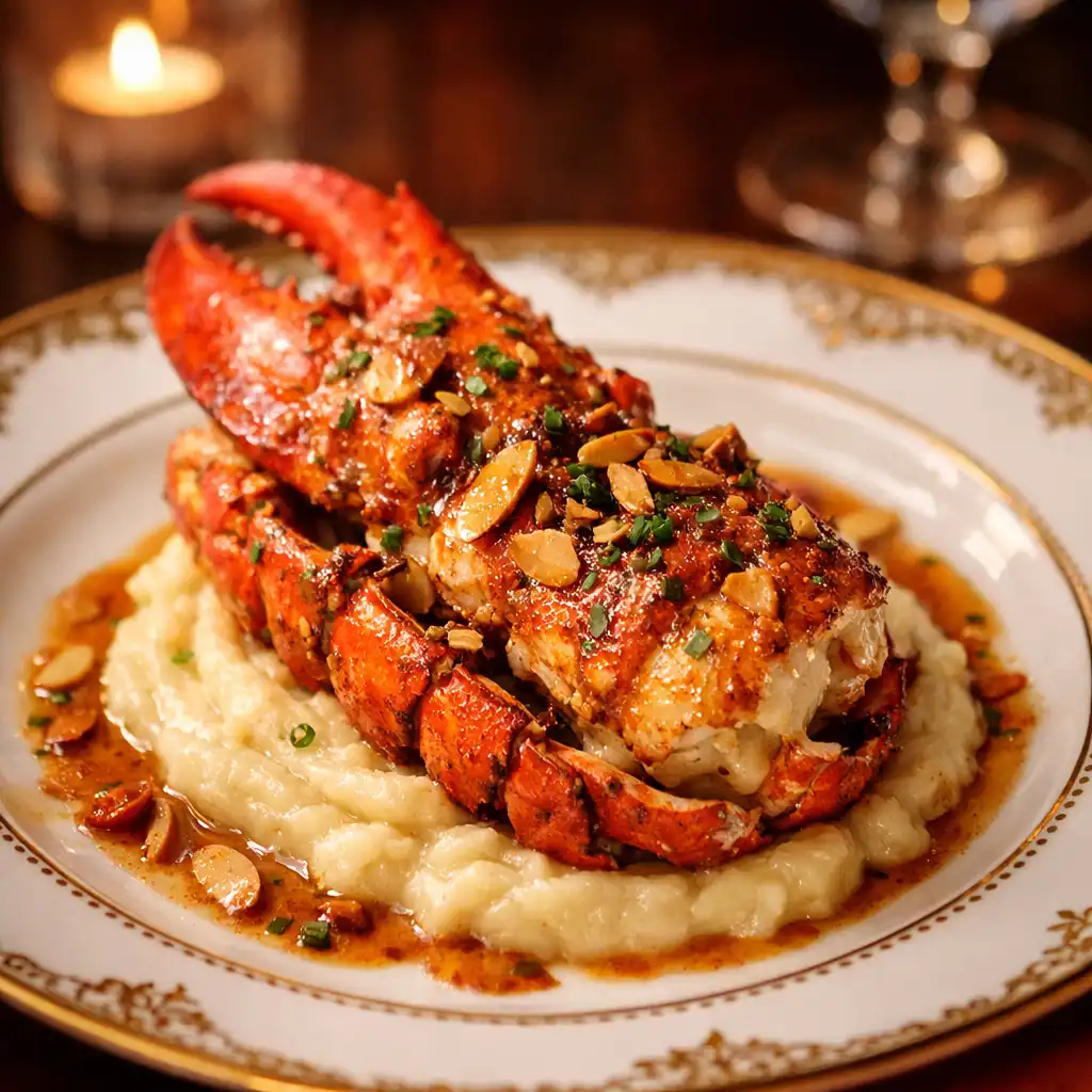 Homard rôti au beurre d'amande